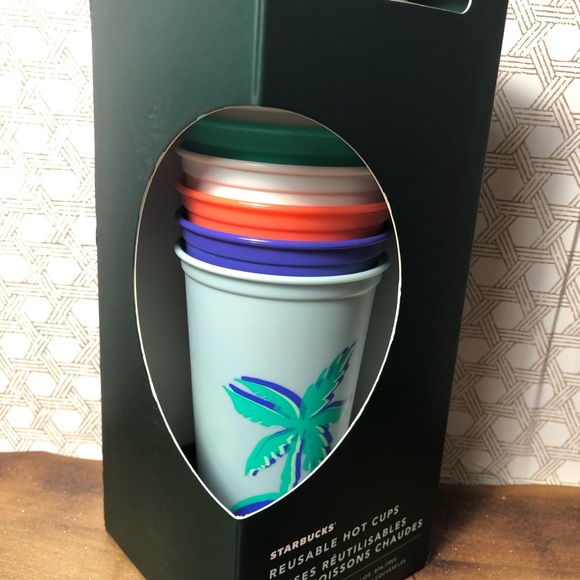 Starbucks 6 Hot Cups with lids Summer Tropical - Picture 3 of 4